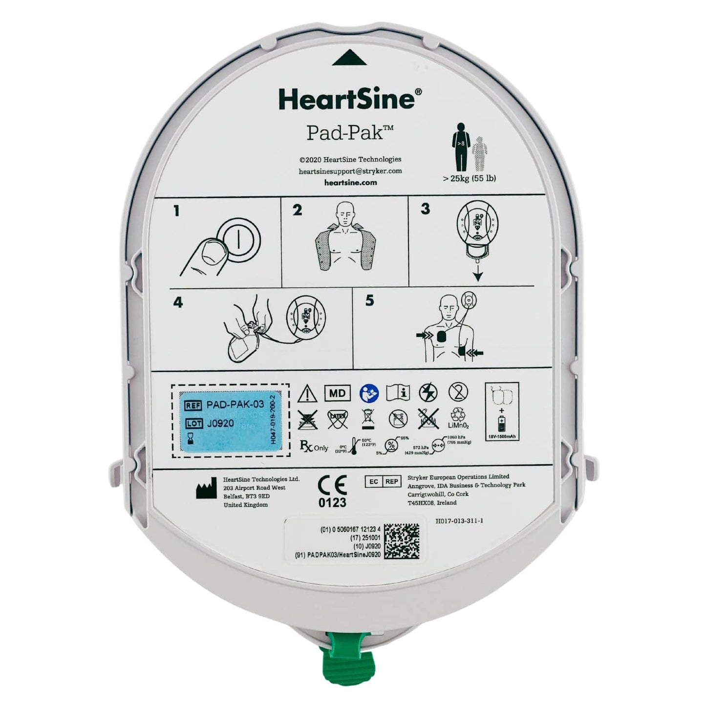 HeartSine Samaritan Pad-Pak - Adult (1) - Straptor Sport Tape