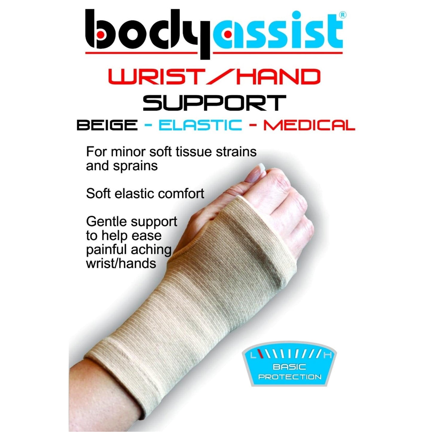 Elastic Wrist / Hand Support Beige - Body Assist (1) - Straptor Sport Tape
