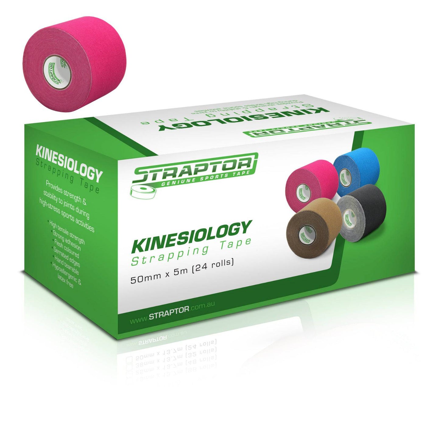 Kinesiology Tape Straptor 50mm x 5m - PINK (24) - Straptor Sport Tape