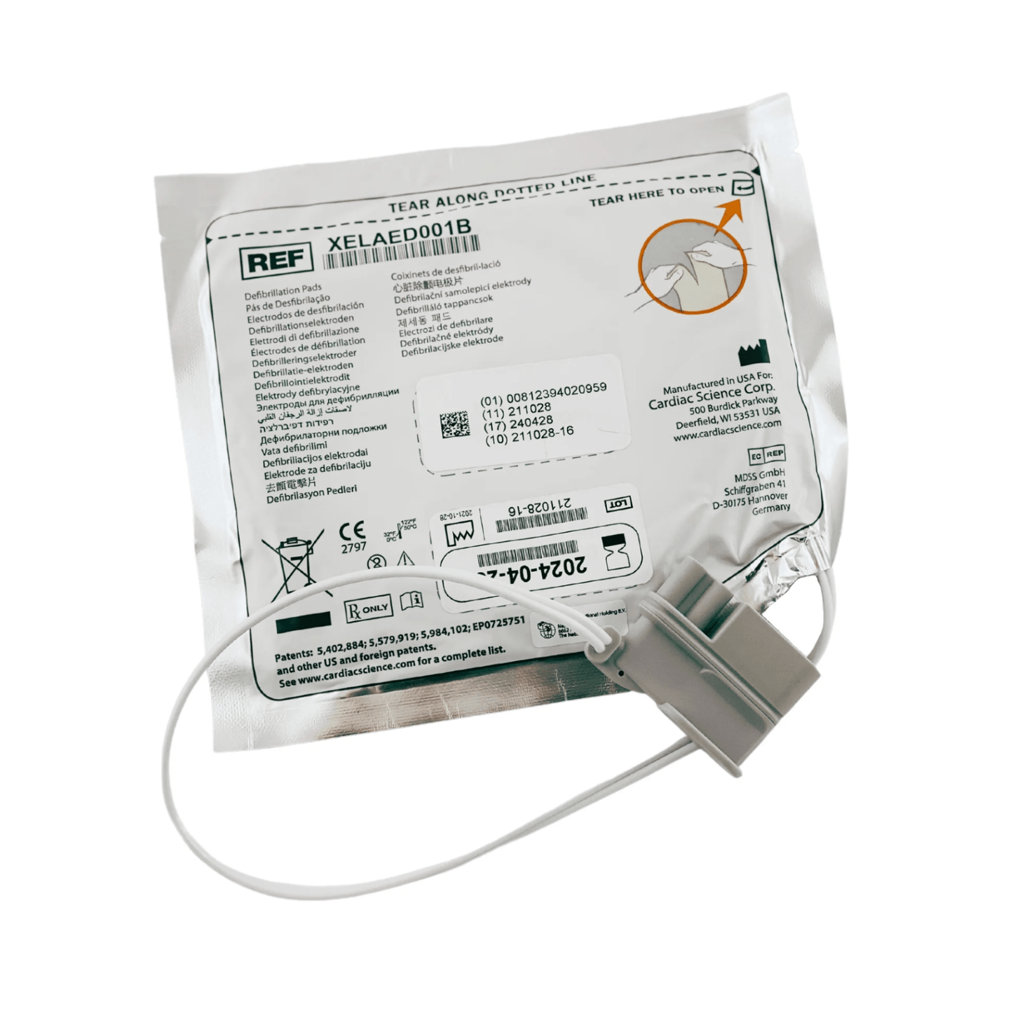 Cardiac Science Powerheart AED G5 Defibrillation Pads - Adult (1) - Straptor Sport Tape