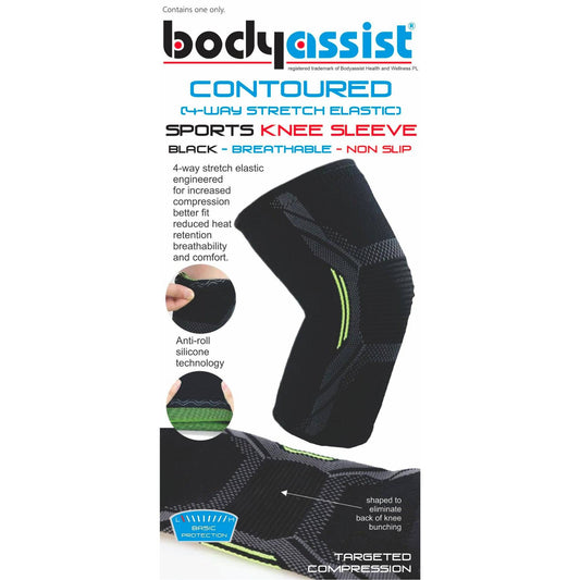 Contoured Sports Knee Sleeve - Body Assist (1) - Straptor Sport Tape