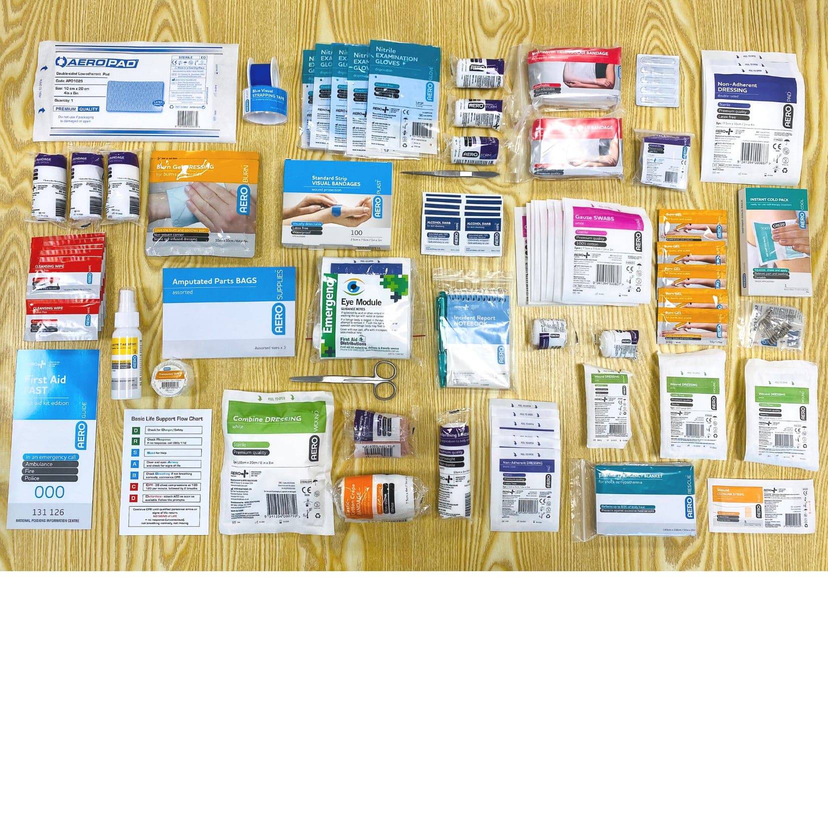 Model 21 BLUE National Workplace First Aid Kit - Small Portable - Straptor Sport Tape