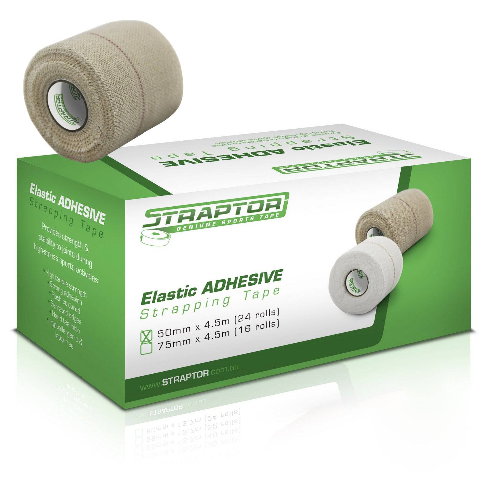 Elastic Adhesive Bandage Beige/Flesh 50mm x 4.5m - Straptor (24) - Straptor Sport Tape