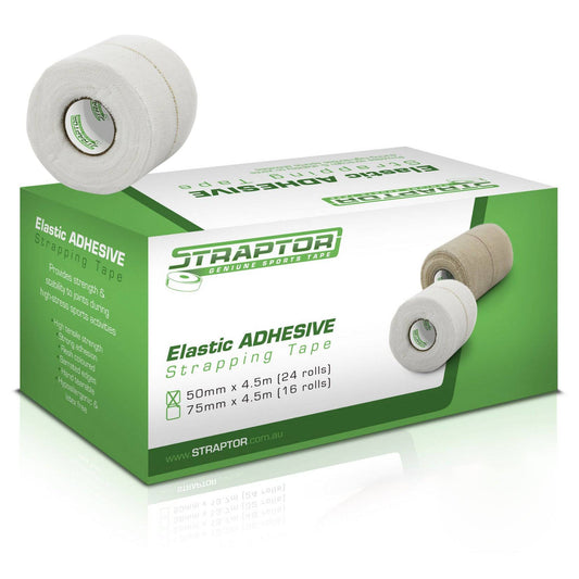 Elastic Adhesive Bandage White 50mm x 4.5m - Straptor (24) - Straptor Sport Tape