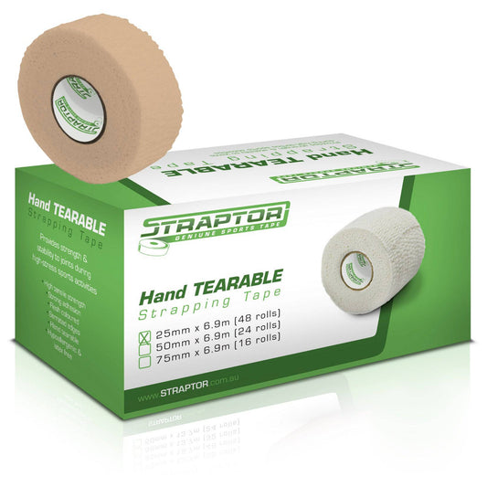 Hand Tearable Stretch Tape Beige/Flesh 25mm x 6.9m - Straptor (48) - Straptor Sport Tape