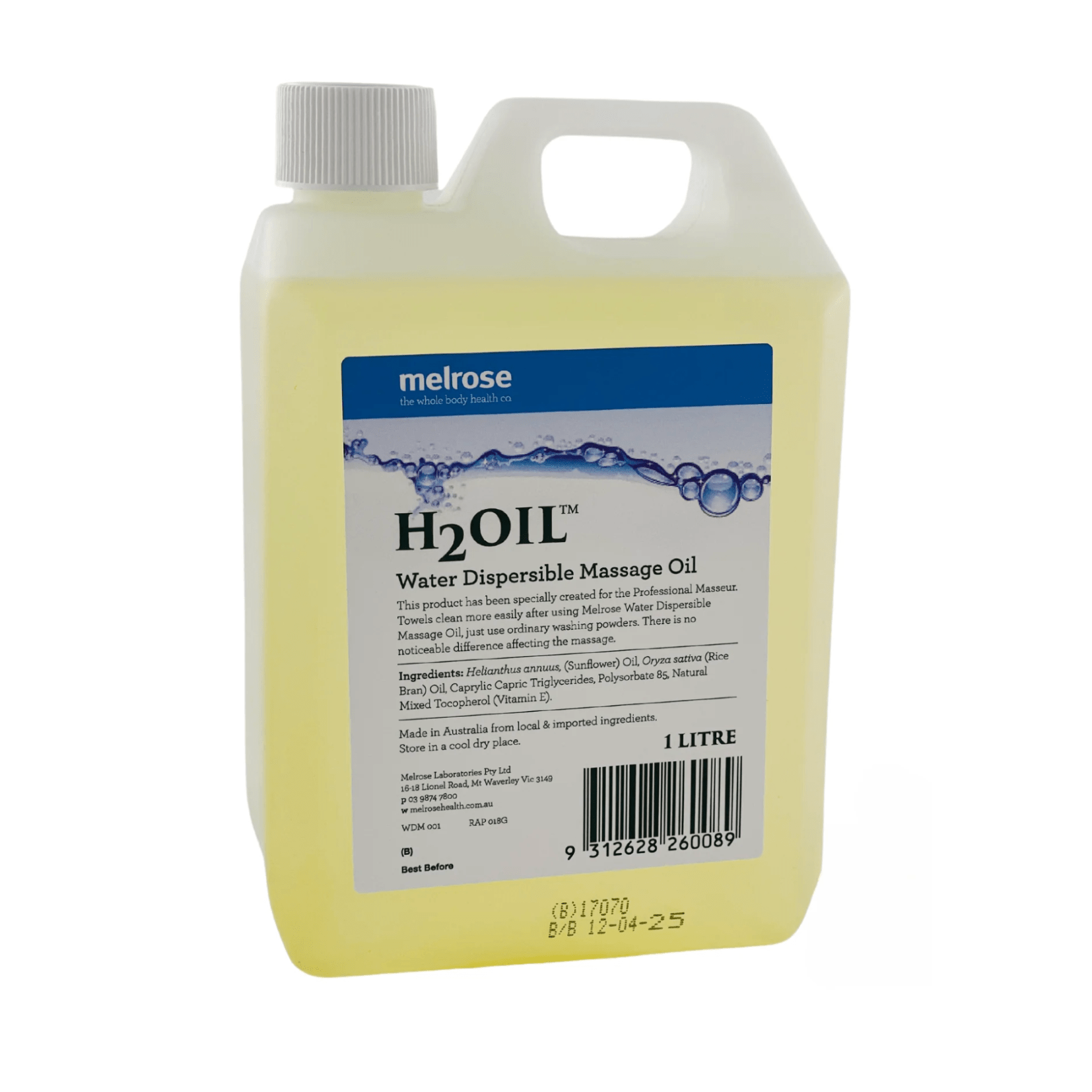 Water Dispersible Massage Oil -  H2Oil (1) - Straptor Sport Tape