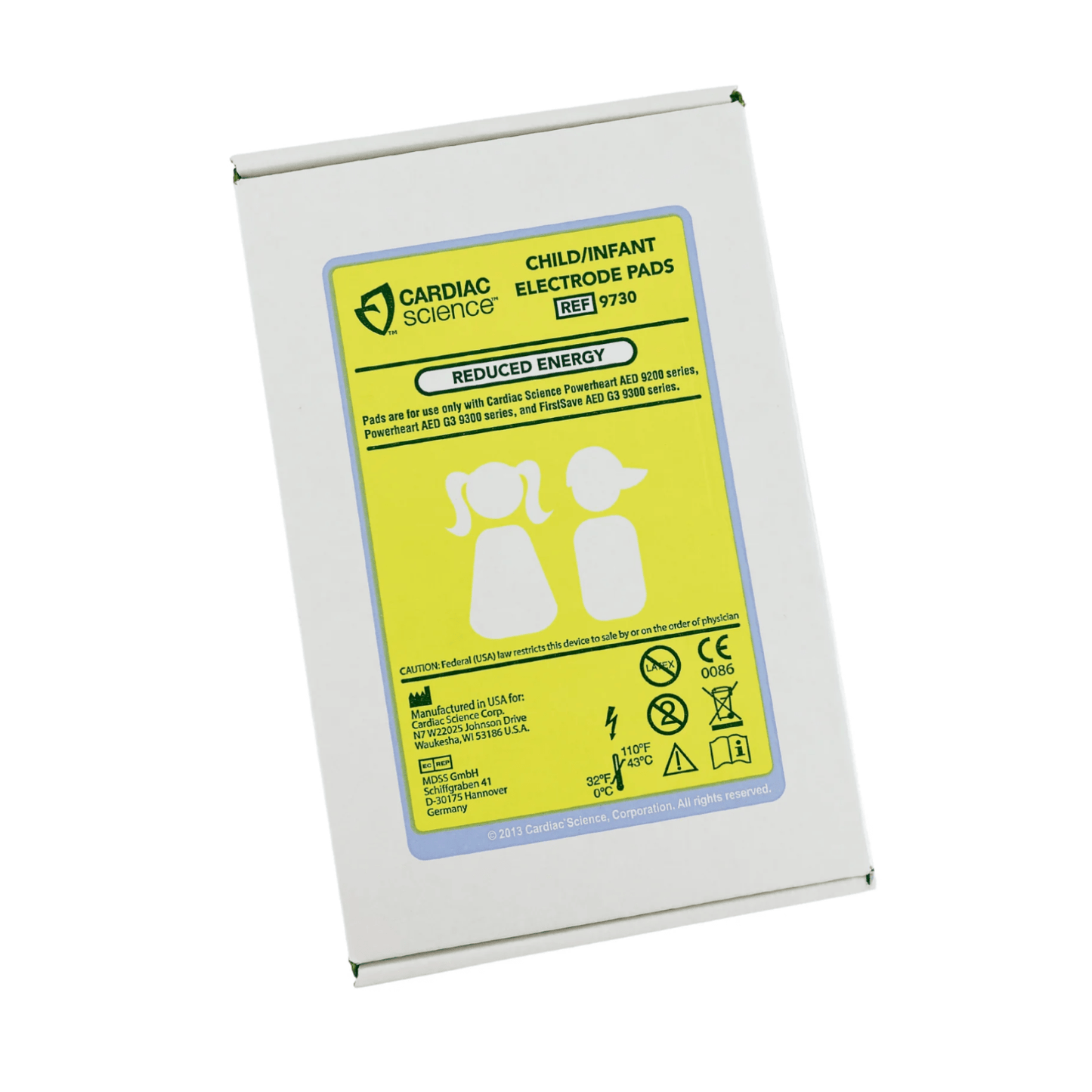 Cardiac Science Powerheart AED G3 Defibrillation Pads - Paediatric (1) - Straptor Sport Tape