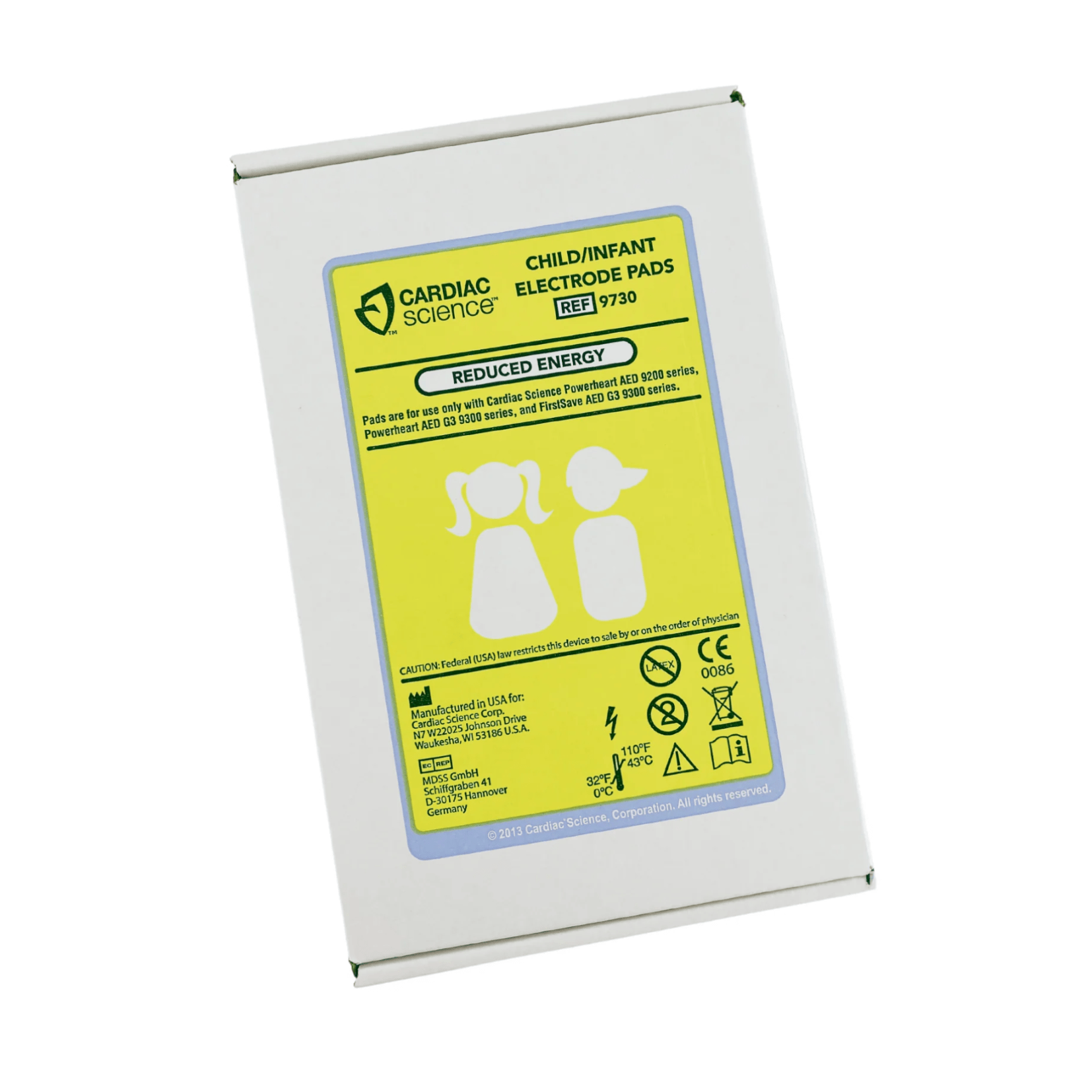 Cardiac Science Powerheart AED G3 Defibrillation Pads - Paediatric (1) - Straptor Sport Tape