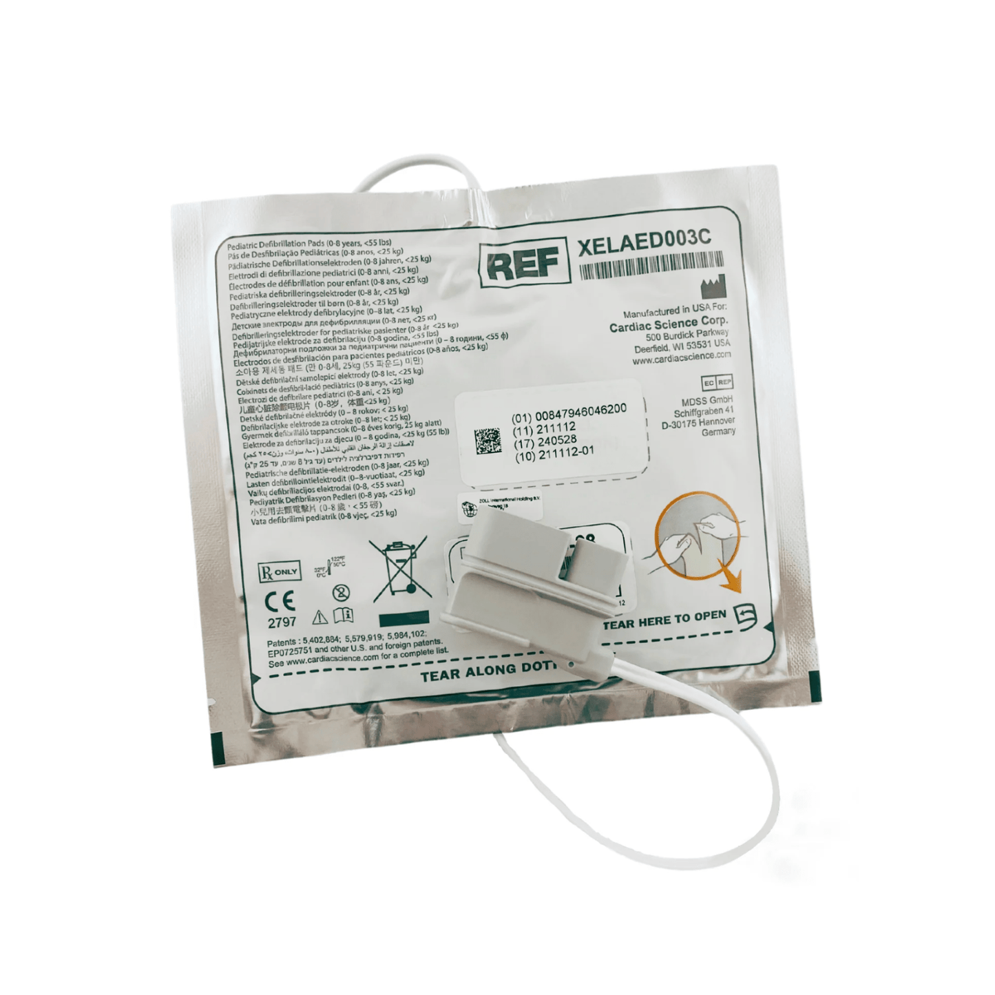 Cardiac Science Powerheart AED G5 Defibrillation Pads - Paediatric (1) - Straptor Sport Tape
